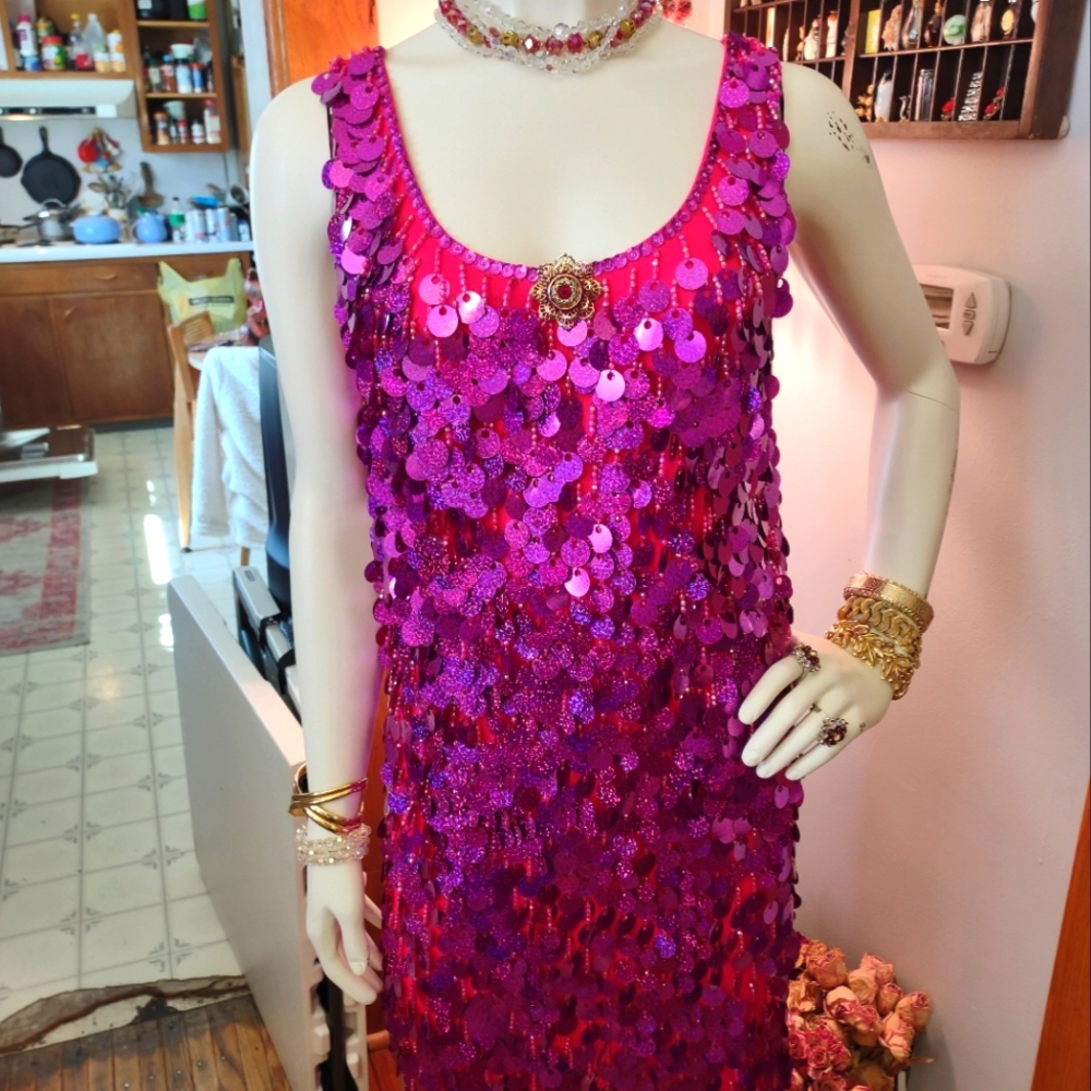 Vibrant Pink Sequin Dress